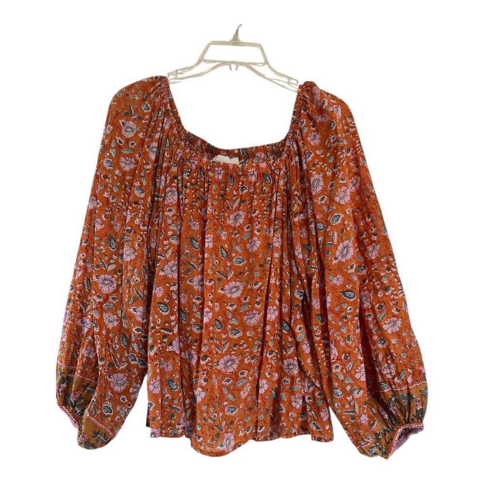 Cleobella Orange Floral Blouse